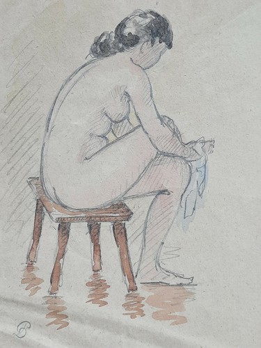 Curiosa femme nue - femme, dessin