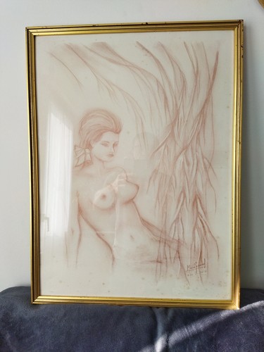 Dessin fusain - au, (sanguine)