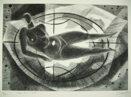 Oeil terre femme nue - de,